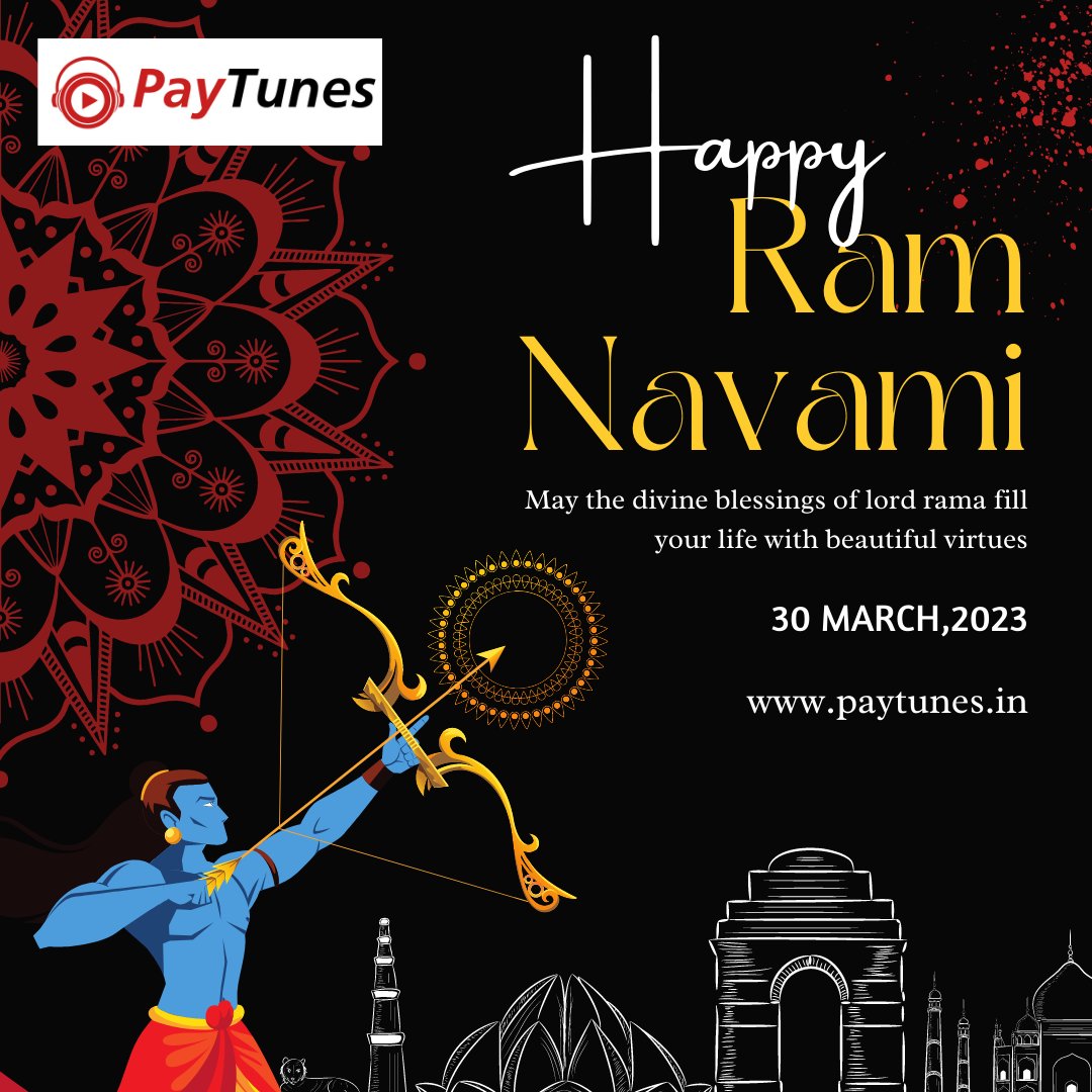 PAYTUNES WISHES YOU ALL A VERY HAPPY RAM NAVAMI🙏
.
.
#ramnavami #ramnavami2023 #ramnavanispecial #paytunes #paytunesforbusiness #indianfestival #festival #festivalpost