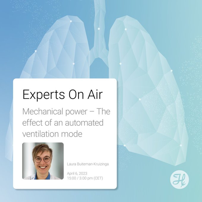 Mechanical power is a trending topic in MechanicalVentilation. Can automating TidalVolume and RespiratoryRate through an algorithm based ventilation mode have a positive impact? Join our free ExpertsOnAir webinar 
Link: bit.ly/3G2kAKR
#IntelligentVentilation #doctors