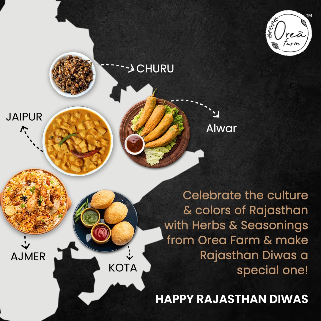 oreafarm's tweet photo. Celebrate the culture &amp; colors of Rajasthan with Herbs &amp; Seasonings from Orea Farm &amp; make Rajasthan Diwas a speical one!
Happy Rajasthan Diwas

#rajasthandiwas #herbsandseasonings #happyrajasthandiwas #rajasthan #peopleofrajasthan #colorsofrajasthan #rajasthanifood https://t.co/5wWGhEMFKR