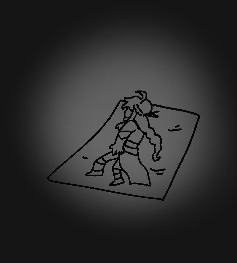fan art i drew of baizhu dying in a glue trap