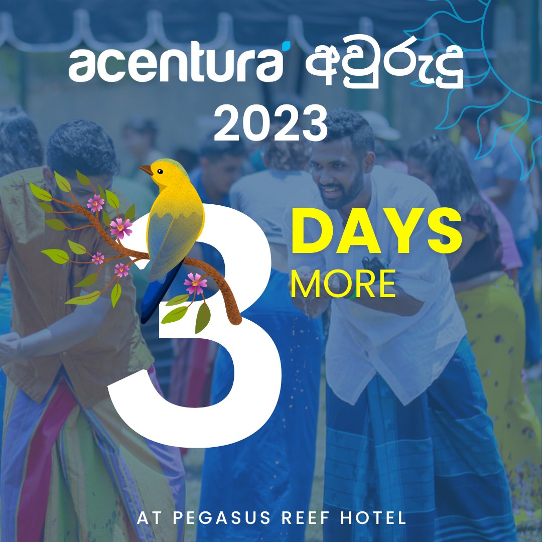 Only 4 more days until Acentura Avurudu 2023 at Pegasus Reef Hotel!

#WeAreAcentura #acentura #AcenturaAvurudu #PegasusReefHotel #SriLankanNewYear #Avurudu2023 #CountdownBegins #Excited #CelebrationTime #TraditionalFestivities #FamilyGathering #festivemood