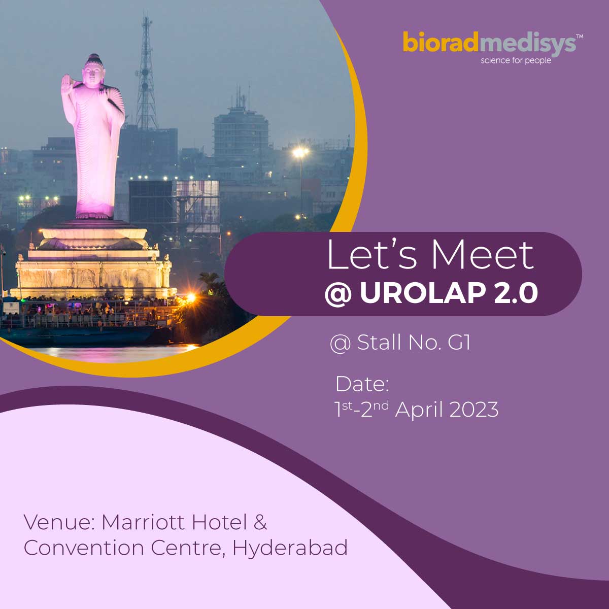 biorad_medisys's tweet photo. We are all set to exhibit our comprehensive range of endourology products @ Urolap 2.0. Let's Meet at Stall G1, @Marriott Hotel & Convention Centre, Hyderabad
on 1st-2nd of April 2023
#bioradmedisys #scienceforpeople #urolap #urology #urologist #endourology #conference https://t.co/0TTqS17RJG
