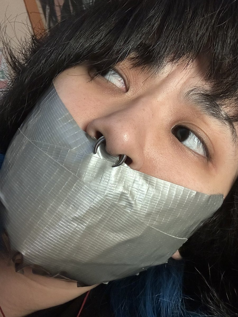 TapedEmoBoi's tweet photo. Based on this selfie alone, what kind of scenario is playing out in your head when you can only see me looking upward to the side with my mouth all covered up with strips of duct tape?
#bondage #bdsm #ducttape #gagged #gaggedmouth #gagselfie #tapegag https://t.co/0YXKCXQKr1