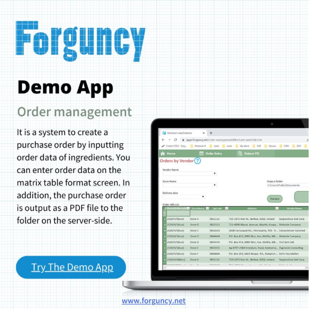 Demo app - Purchase Order Management Application

Check out this app on the Forguncy Builder:
apps.forguncy.net/order-manageme…

#forguncy #webapplications #appbuilder #webapp #tsubasa #businesssolutions #techsolutions #lowcode #lowcodenocode #gartner #lowcodeplatform #microsoftexcel