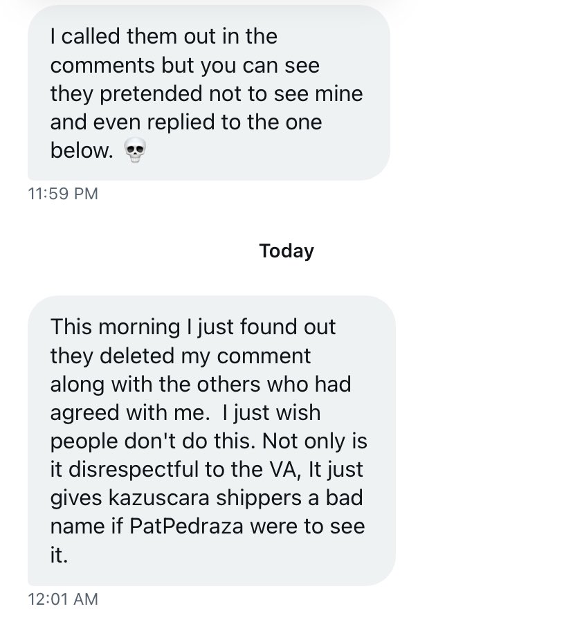 ceesmole's tweet photo. hey guys, i just wanted to give everyone a heads up that there’s a video circulating on tiktok using patrick pedraza’s (scara’s eng va) ai generated voice for a made-up kazuha voiceline. patrick has already said that he does NOT approve of ai, especially not for things like this https://t.co/DVGid8u7Pt