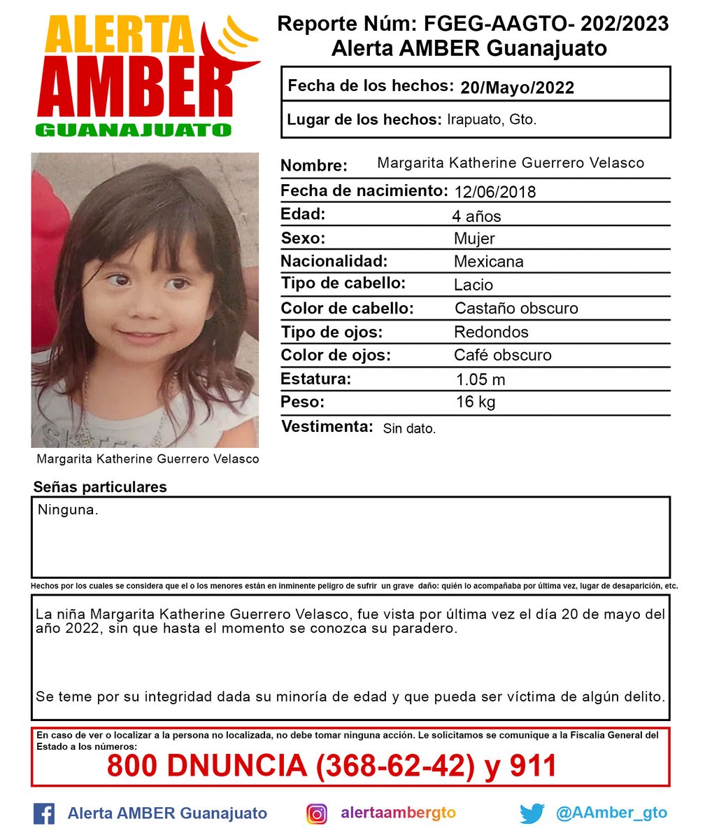 Alerta AMBER GTO. tweet media