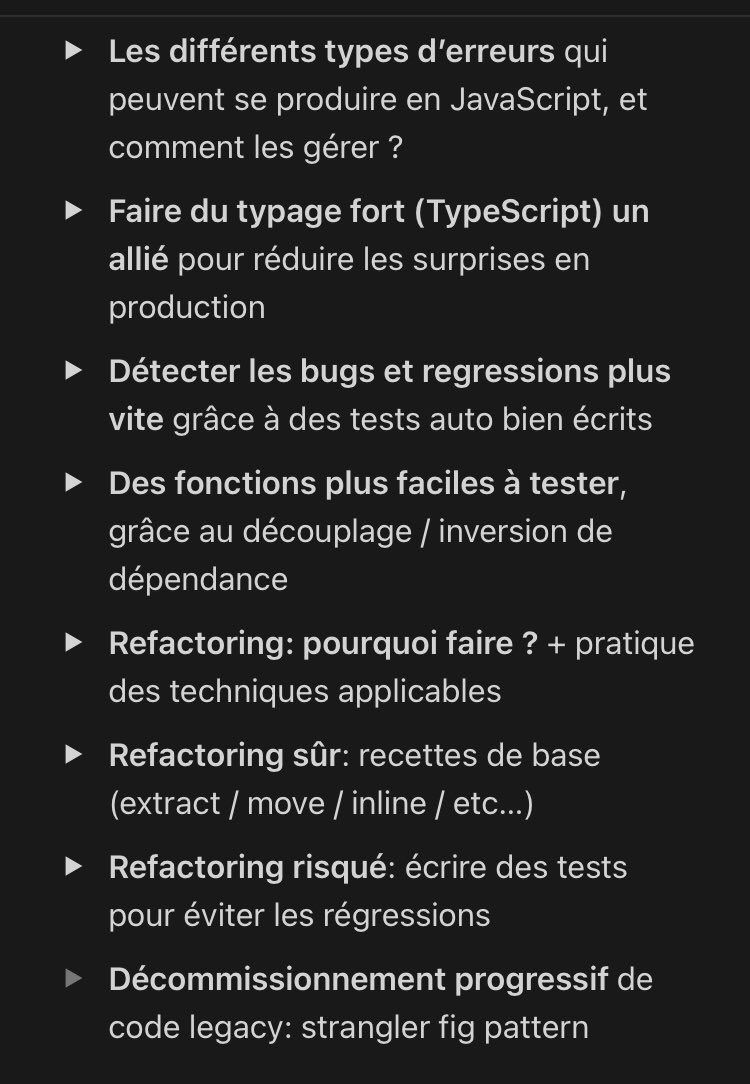 adrienjoly's tweet photo. Après 12 ans d’immersion en startups, j’ai vu nombreuses codebases JS/TS (mal) vieillir, et leurs devs (dont moi) en perdre la maîtrise… 🥵

=> Faites-moi signe si votre équipe / votre entreprise serait intéressée pour que je donne une formation sur certains de ces sujets: https://t.co/VtakEDv4pT