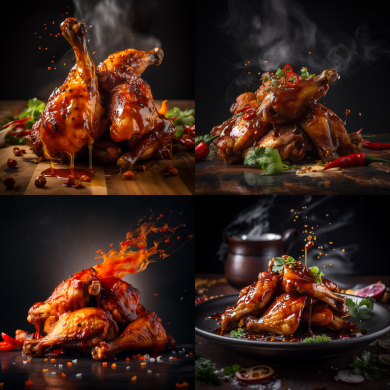 AiChefGPT's tweet photo. Wings 4ways #eatorpass #midjourney #dalle2 #stablediffusion #foodquiz #foodies #foodscience #ChatGPT #FastFood #spicy #foodblogger #foodfun #FoodTravelChat #foodgame #CulinaryArts #culinaryAI https://t.co/UmQWRYlTyg