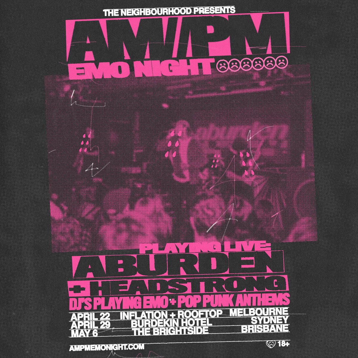 Surprise! We’re going back on tour with our friends <a href="/aburdenaus/">Aburden</a> x <a href="/ampmemonight/">AM//PM</a> to celebrate the clubs 6th birthday! 🎉