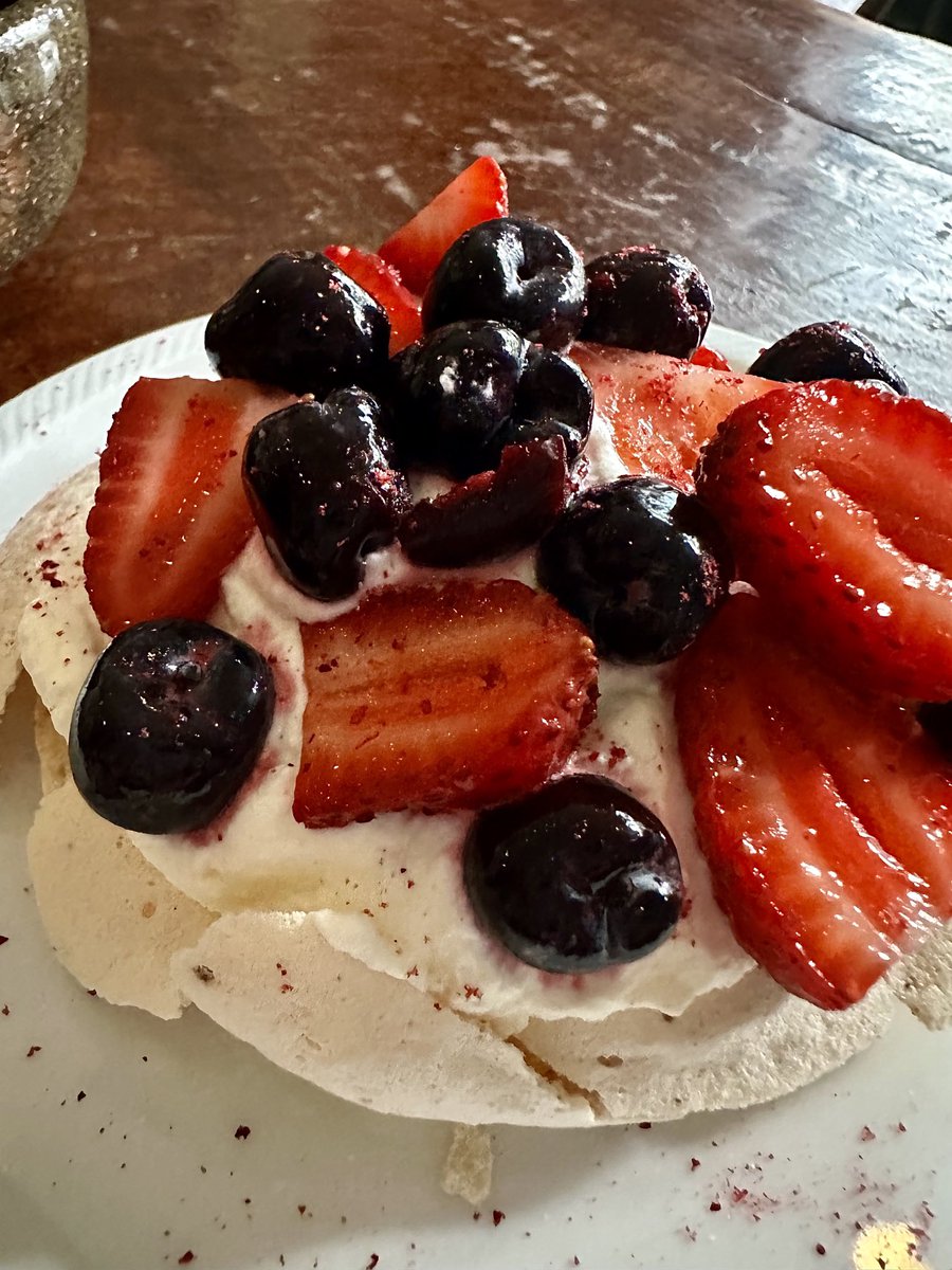 joylawn1's tweet photo. New dessert at #BushSydney restaurant in Redfern - pavlova with #Davidsonplum #Illawarraplum &amp; strawberries. And other yummy dishes. #Bush #BushRedfern #Sydneyrestaurant #redfernrestaurant #pavlova #GrantLawn #nativebushfood #sustainablefood #roo #wattleseed https://t.co/Q3TRgQzc3R