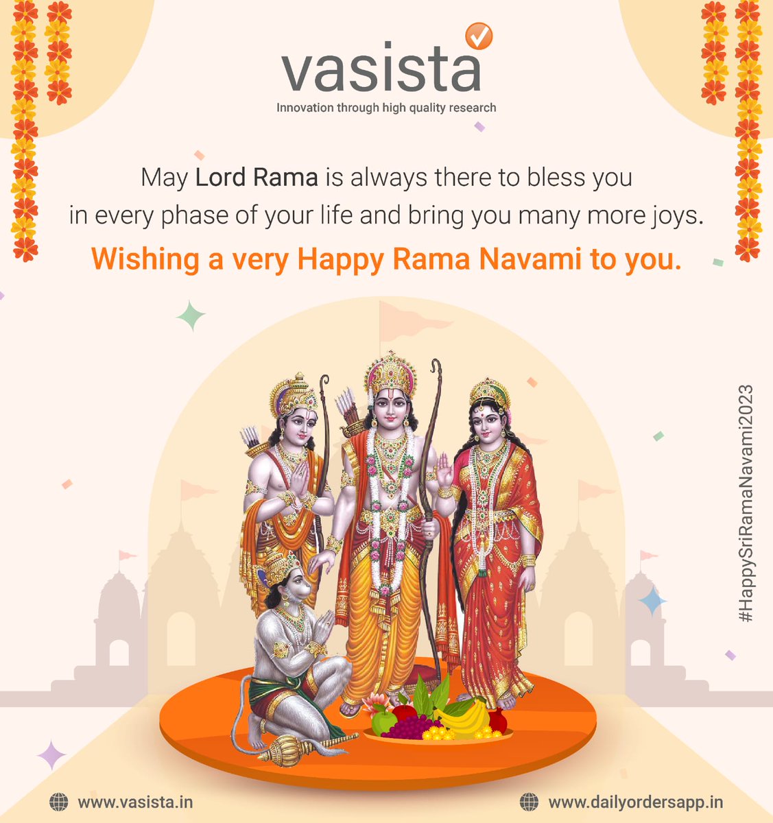 vasistaBiz's tweet photo. Happy Sri Rama Navami from Vasista!

#sriramanavami #vasista #ordermanagement #DairyIndustry #Efficiency #Growth #CostReduction #fieldforceautomation #dailyorders https://t.co/b92vOCpvXy