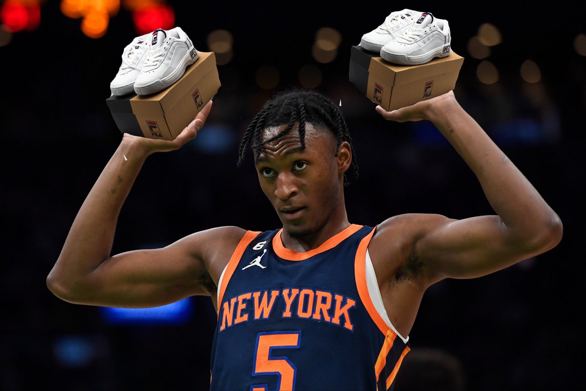 TKBS1946's tweet photo. It’s pretty obvious at this point that @IQ_GodSon wants all the #WhiteFilas. Another stellar performance young man. #Knicks #NewYorkForever #NBA https://t.co/5dijcUgS9l