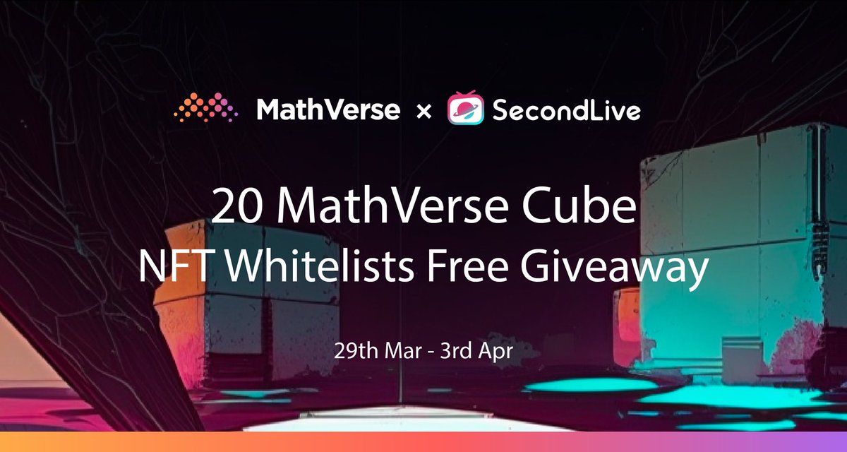 SecondLive (@secondlivereal) on Twitter photo #SecondLive x MathVerse 20 MathVerse Cube NFT Whitelists Free #Giveaway!
The Metaverse created by MATH, powered by <a href="/MathWallet/">MathWallet</a> and <a href="/Collectify_app/">Collectify</a>
To enter:
❤️Follow <a href="/SecondLiveReal/">SecondLive</a> & <a href="/MathVerseNFT/">MathVerse AI Agent</a>
🔄RT & @ 3 friends
✅Complete: launchpad.collectify.app/#/participate?… #SecondLive x MathVerse 20 MathVerse Cube NFT Whitelists Free #Giveaway!
The Metaverse created by MATH, powered by <a href="/MathWallet/">MathWallet</a> and <a href="/Collectify_app/">Collectify</a>
To enter:
❤️Follow <a href="/SecondLiveReal/">SecondLive</a> & <a href="/MathVerseNFT/">MathVerse AI Agent</a>
🔄RT & @ 3 friends
✅Complete: launchpad.collectify.app/#/participate?…