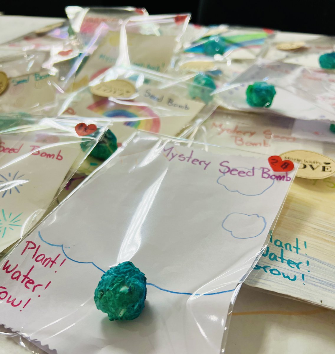 Our students made some seed bombs for Earth Day! These are amazing! Only available at <a href="/ArtWorldExpo/">Art World Expo</a> this weekend! $2 with a free art class included! See you at the <a href="/pipeshop_venue/">The Pipe Shop</a> in the <a href="/shipyardsdist/">The Shipyards District BIA</a> this weekend! #artworldexpo