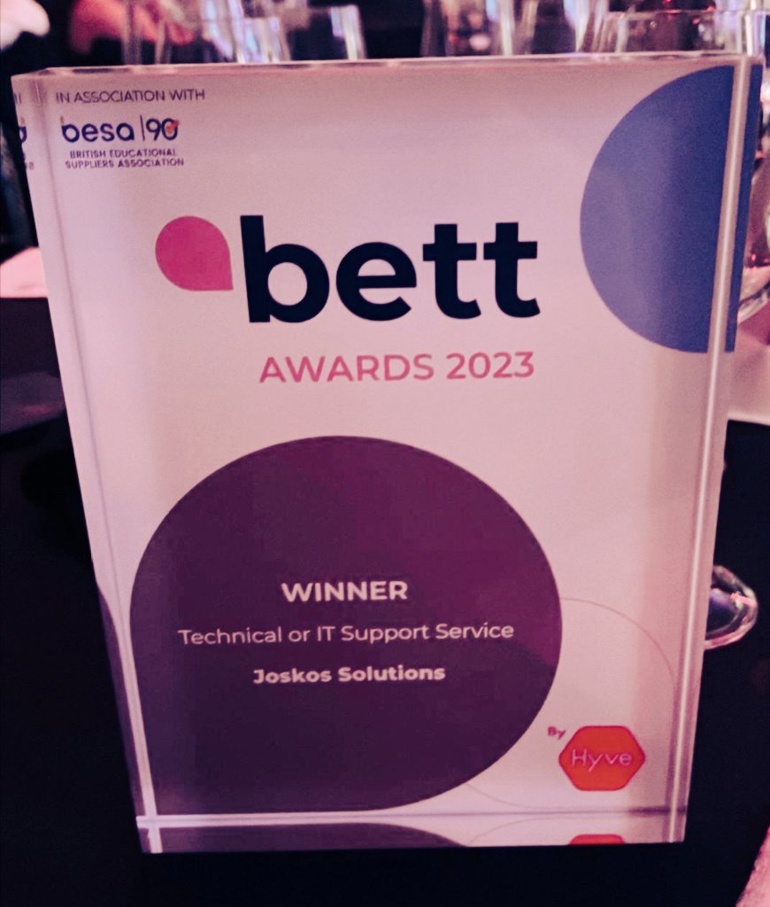 Whoop! It's the award that defines everything we do and a real testament to the hard work and #peoplecentric approach of all our teams at Joskos! #BettAwards2023 #transformation 🎉