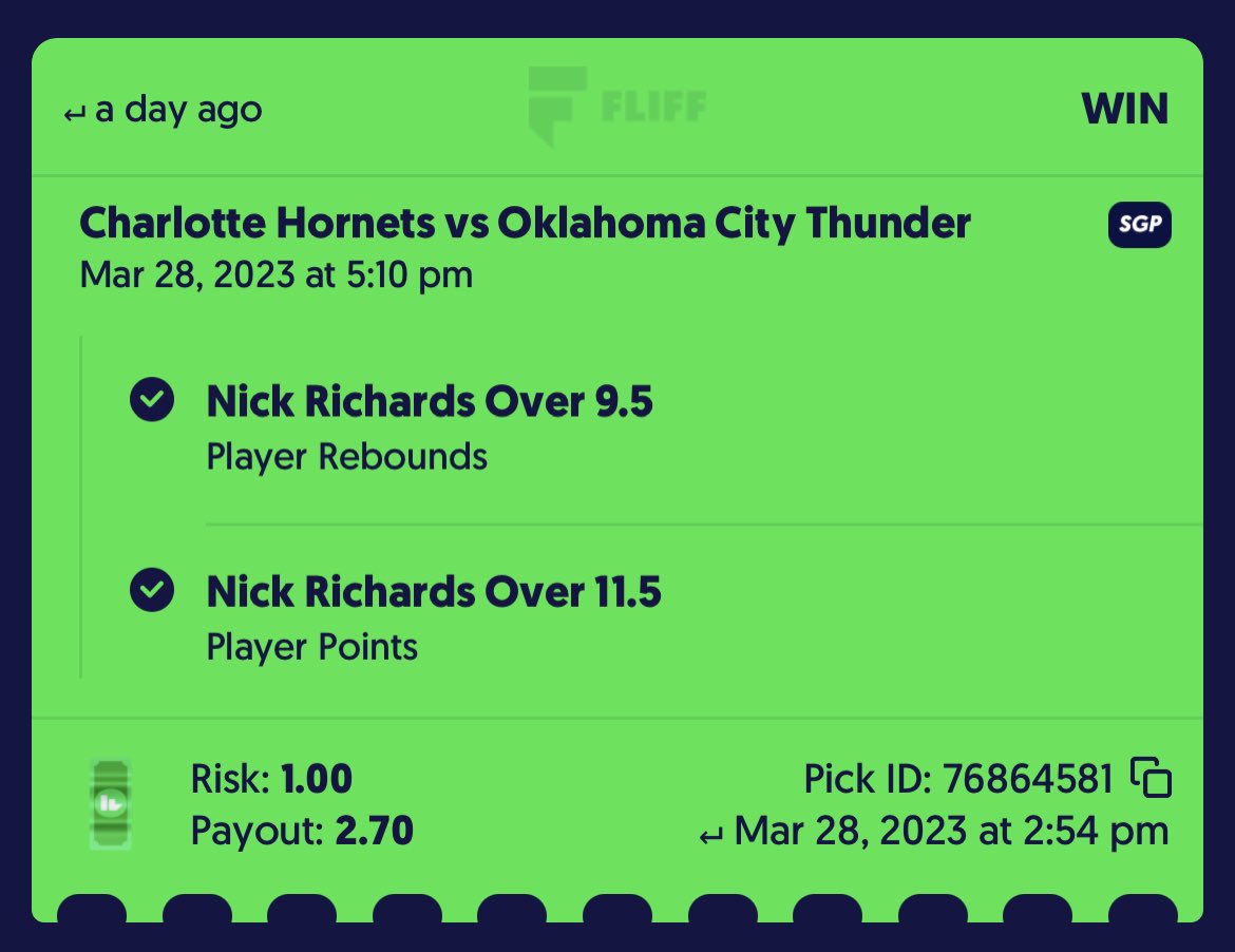 VDAWGLocks's tweet photo. Fliff treating me better than PrizePicks ever could 😭 I haven’t even deposited any $ and in the first 2 days, I’m already up $52

FLIFF CODE IN MY BIO!!! (Linktree)

#PrizePicks #Fliff #fliffnba #prizepicksnba #gamblingtwitter #betting #dfs https://t.co/v13JS1UcdJ