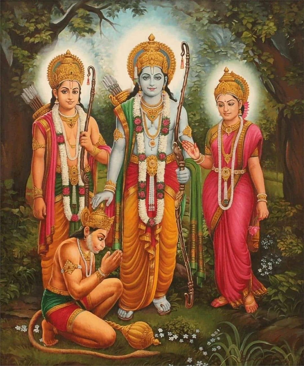 OjhaAvadh57's tweet photo. Lord Ram means Tyag and Tapasya,Laxmanji means prem ,maa Sita means samarpan and hanuman hi means Dhyan.The four requirements to become God .BE -Imaan Avadh https://t.co/RuAqkFJPqB