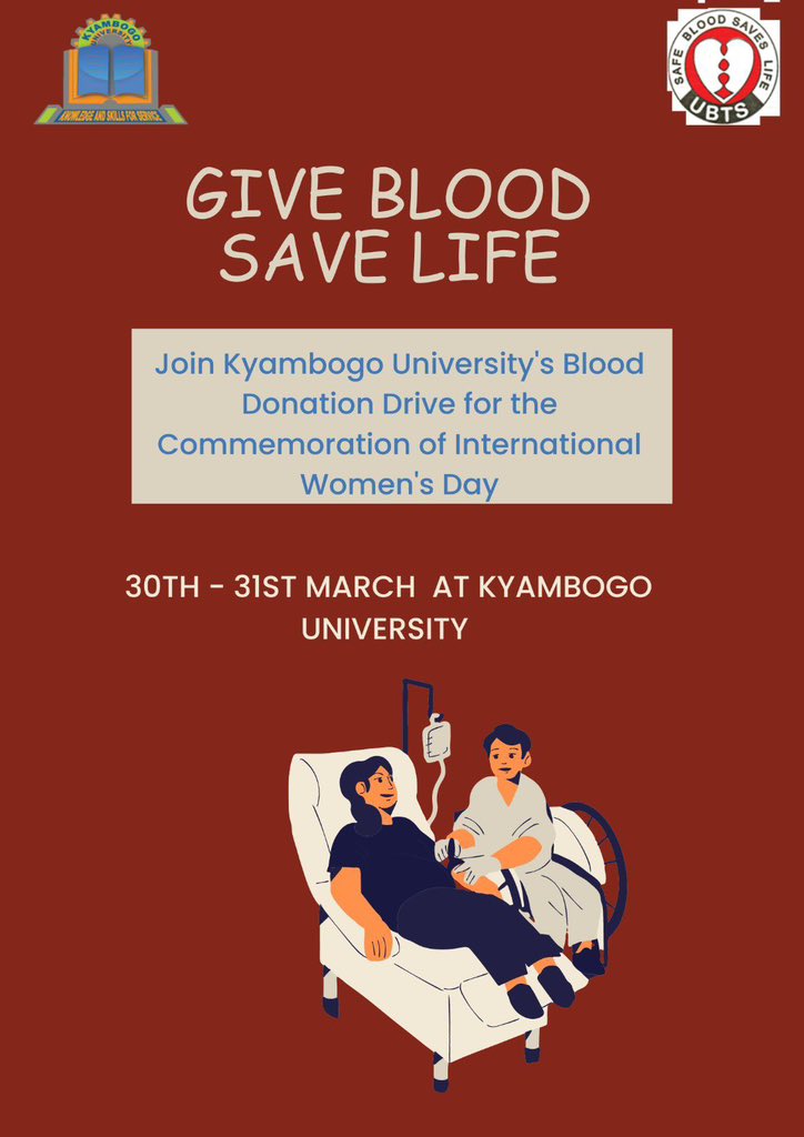 GillianNahwera's tweet photo. #GiveBloodSaveLife 
Donate for hope
today at Kyambogo University as we crack the code for a Gender Equal Future in the #IWD2023  
#PostIWD Commemoration 2023 https://t.co/niinrzFI8K