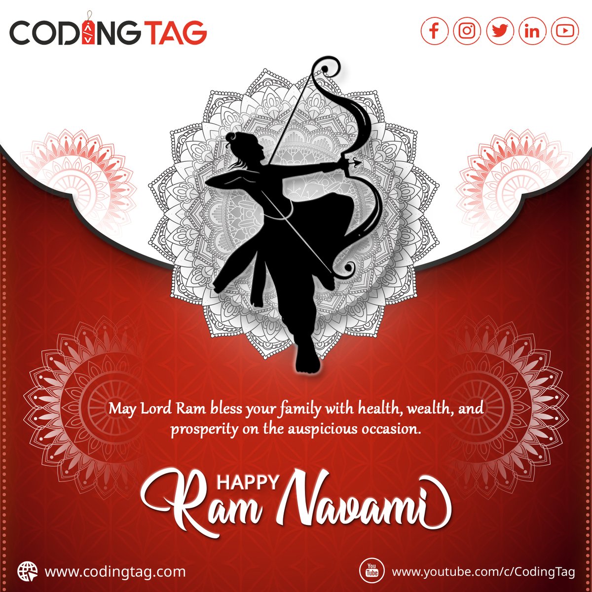 Codingtag's tweet image. May Lord Ram bless your family with health, wealth, and prosperity on the auspicious occasion.
Coding Tag
codingtag.com
#codingtag #technology #ramnavmi #festival #india #culture #navratri