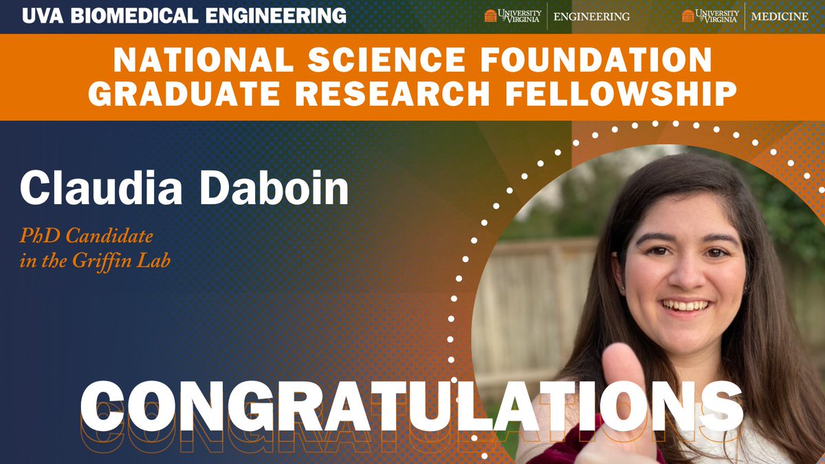 Virginia BME (@uvabme) on Twitter photo WAY TO GO 👍🥳Claudia Daboin: PhD student in Don Griffin's lab and now a #NSFGRFP <a href="/UVABME/">Virginia BME</a> <a href="/UVAEngineers/">UVA Engineering</a> WAY TO GO 👍🥳Claudia Daboin: PhD student in Don Griffin's lab and now a #NSFGRFP <a href="/UVABME/">Virginia BME</a> <a href="/UVAEngineers/">UVA Engineering</a>