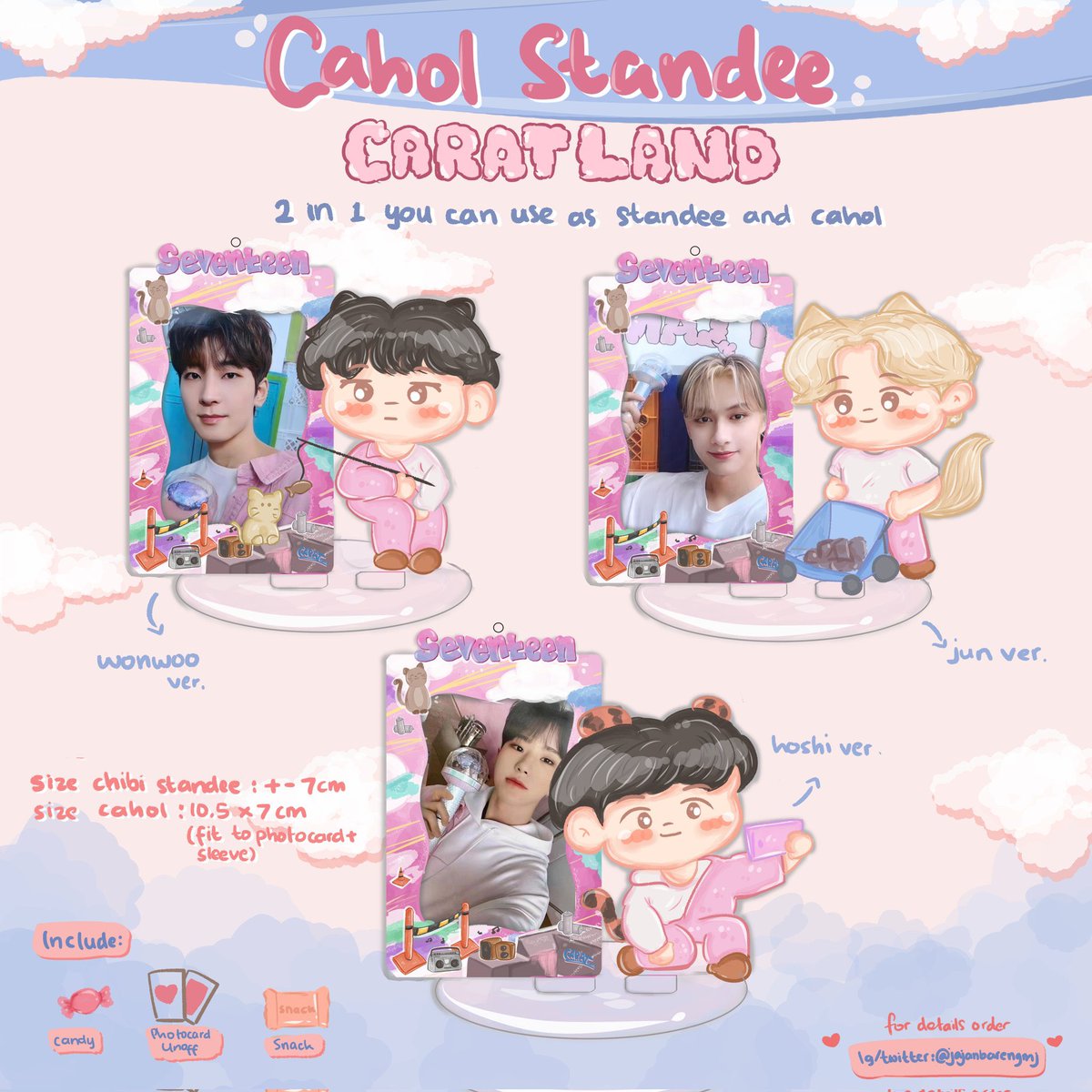 jajanbarengmj's tweet photo. [help rt]

☁️💙 CARATLAND CAHOL STANDEE 💖☁️ by @jajanbarengmj 

you can use as standee or cahol

✨ PO PERIOD : 31/03 - 07/04
✨ Price : 85.000 (include cahol standee&amp;chibi standee)
✨ DP : 40.000 
✨ Production : 10-14 days after close PO.

link : https://t.co/yZ7sFFevHo https://t.co/PSSEr9dD0x