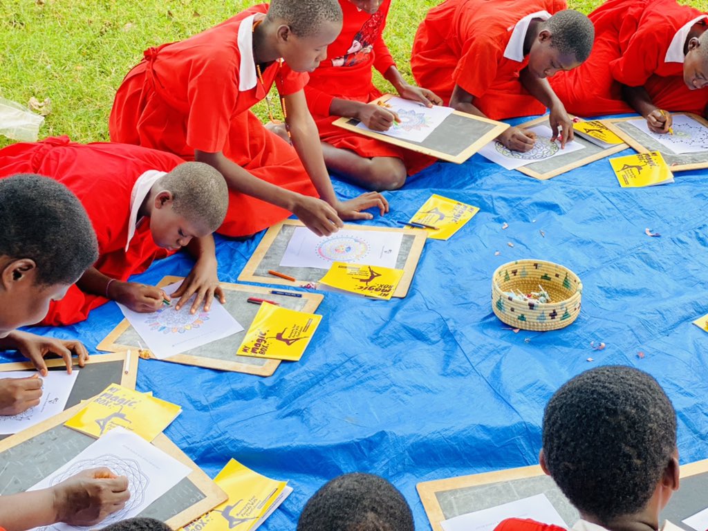 AssortedAfrica's tweet photo. We use art to integrate mental health with Menstrual hygiene management conversations. This is how we engaged our girls in our recent #readingsessions These sessions aim at unpacking issues relating to #periodpoverty and #mestralstigima https://t.co/epuj52fLEp