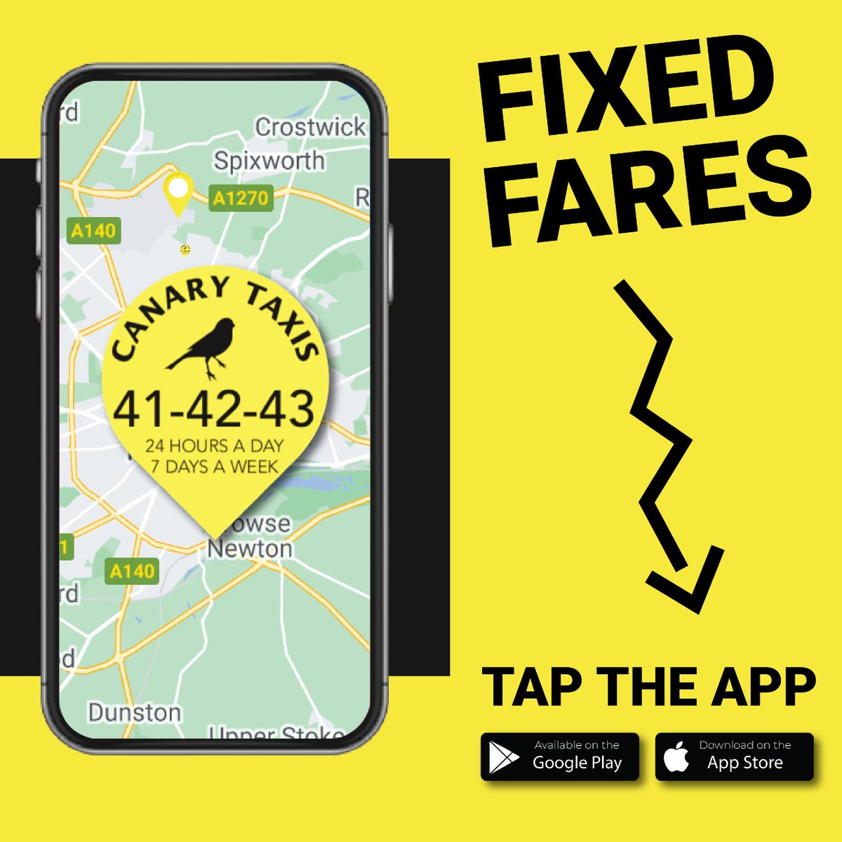 𝗙𝗜𝗫𝗘𝗗 𝗙𝗔𝗥𝗘𝗦 
CONTACTLESS PAYMENTS and the ability to book a PPE enabled vehicle direct from your mobile phone!
📞 → 01603 414243
Download our app 👇
onelink.to/j3e76tk