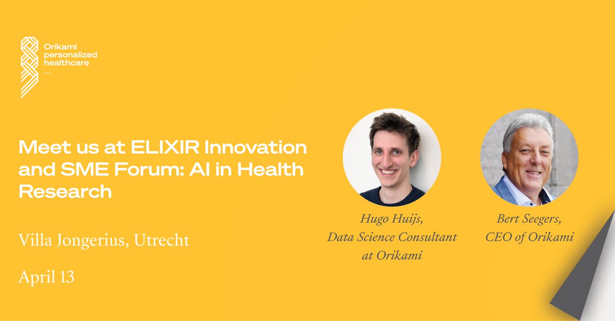 𝗠𝗲𝗲𝘁 𝘂𝘀 𝗶𝗻 𝗨𝘁𝗿𝗲𝗰𝗵𝘁 𝗮𝗻𝗱 𝗹𝗲𝗮𝗿𝗻 𝗺𝗼𝗿𝗲 𝗮𝗯𝗼𝘂𝘁 𝗗𝗶𝗴𝗶𝘁𝗮𝗹 𝗕𝗶𝗼𝗺𝗮𝗿𝗸𝗲𝗿 𝘀𝗼𝗹𝘂𝘁𝗶𝗼𝗻𝘀 𝗳𝗼𝗿 𝗥𝗪𝗗 𝗰𝗼𝗹𝗹𝗲𝗰𝘁𝗶𝗼𝗻!

Read more about the forum: elixir-europe.org/events/innovat…

#digitalhealth #AI #collaboration #partnership #networking