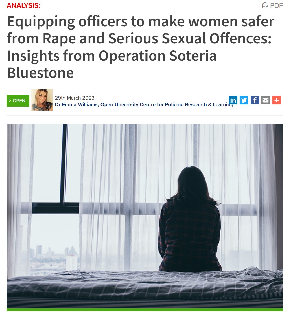 Dr @EmWilliamsOU, Dr Linda Maguire, Dr Arun Sondhi and Richard Harding <a href="/OU_police_res/">OU-Police-Centre</a> share important insights about the ground-breaking Operation Soteria Bluestone project currently underway to transform police response to Rape and Serious Sexual Offences
policinginsight.com/features/analy…