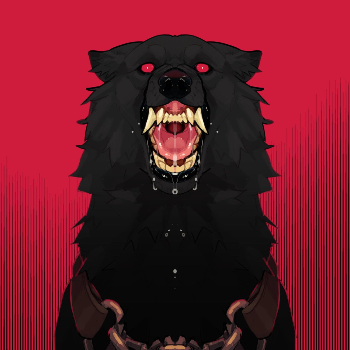 LikanenArt's tweet photo. ๐ฉธMADNESS๐ฉธ
Was driving my man to work today and thought of this kind of piece. This guy is a very old OC, Ende, a homicidal cliche wolf
I thought of making some prints?
#wolf #wolfart #snarlingwolf #wolfoc #print https://t.co/b5rERX7YnE