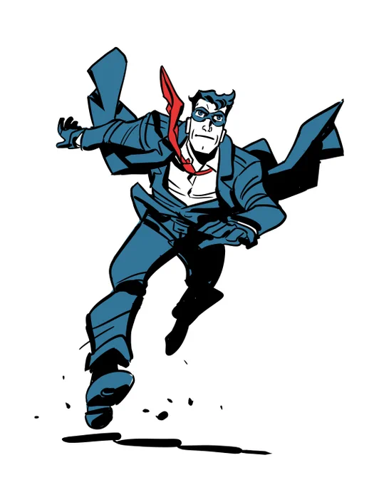 This pose here didn't work for the cover I'm penciling, so I made it a quick Spirit instead  