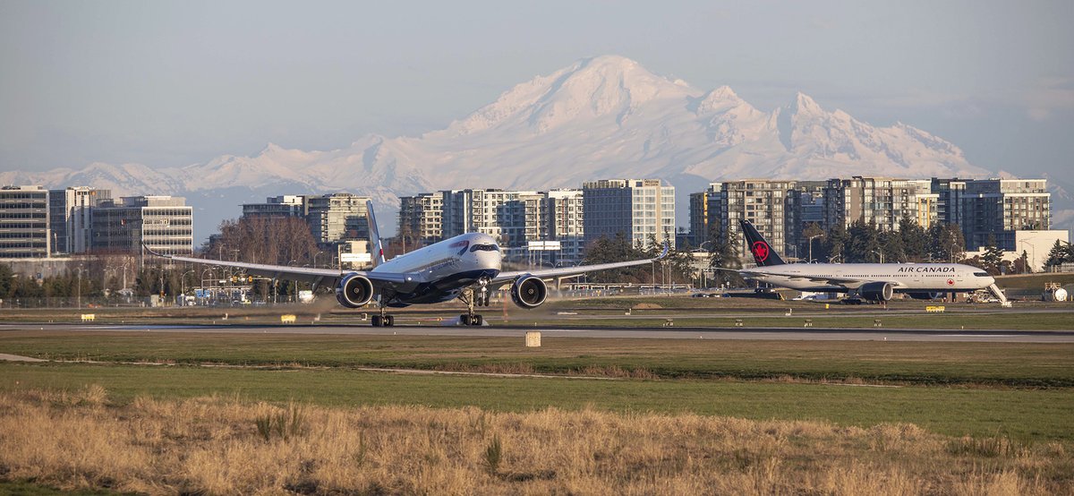 Kent_YVR's tweet photo. #BA85 @British_Airways #Speedbird @Airbus #A350-1000 (A35K) arrival @yvrairport. #yvrspotters #avgeek #Vancouver #GXWBA https://t.co/wMRwllb1e0