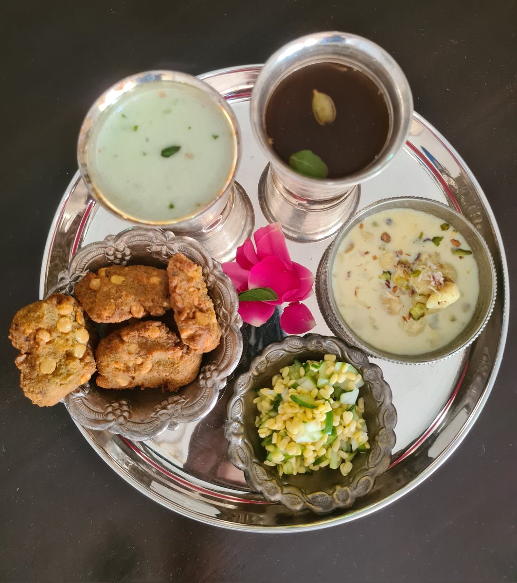 Sri Rama Navami wishes to all those celebrating. Began the day with a divine abhishegam at the temple. Neivedhyam at home - panagam, neer mor, makhna payasam, paruppu vadai and kosambari. #SriRamNavami #festivalandfood #JaiShriRam