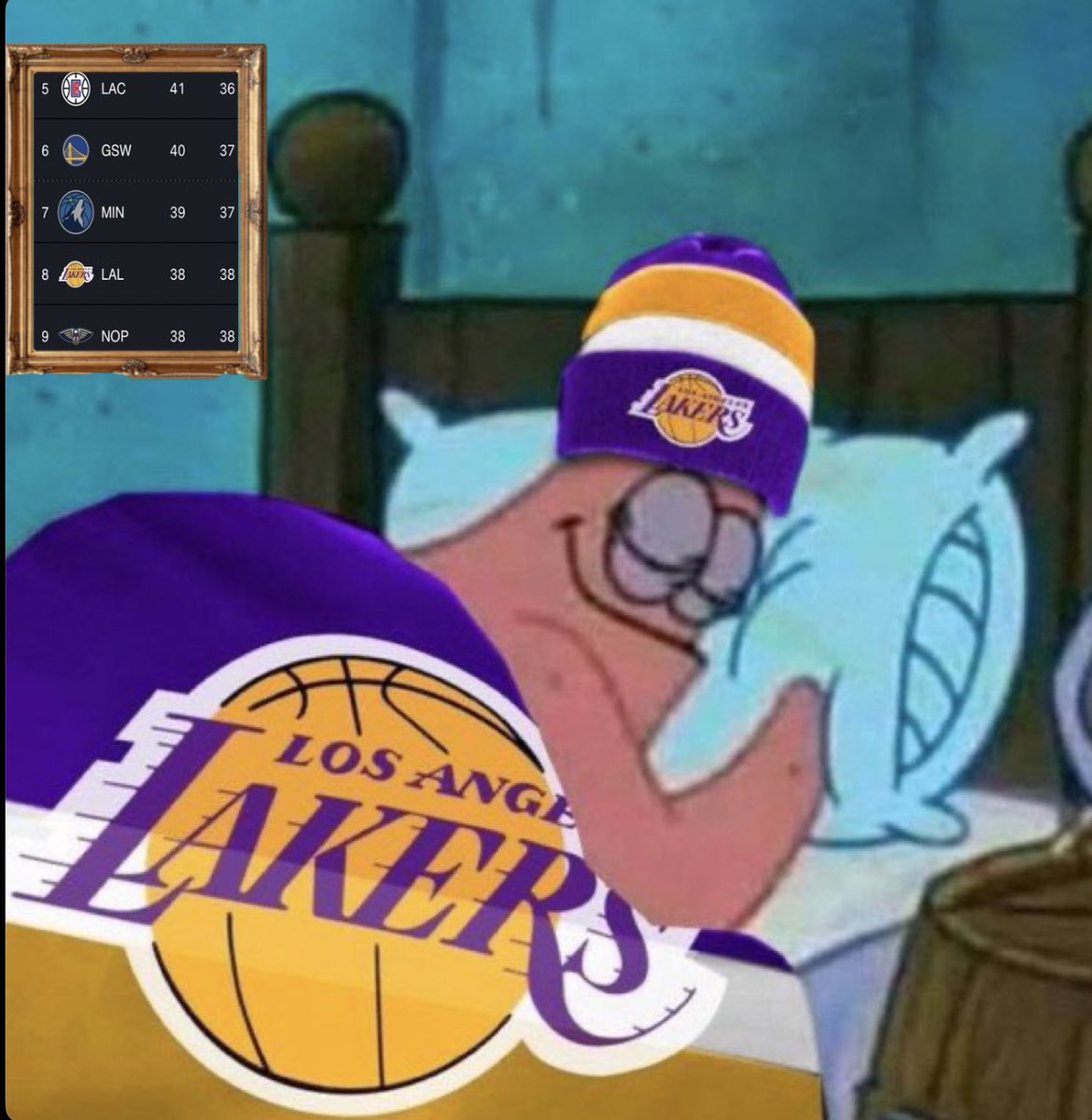 LakeShowYo's tweet photo. how Lakers fans sleeping tonight https://t.co/tDTRzjXSrr