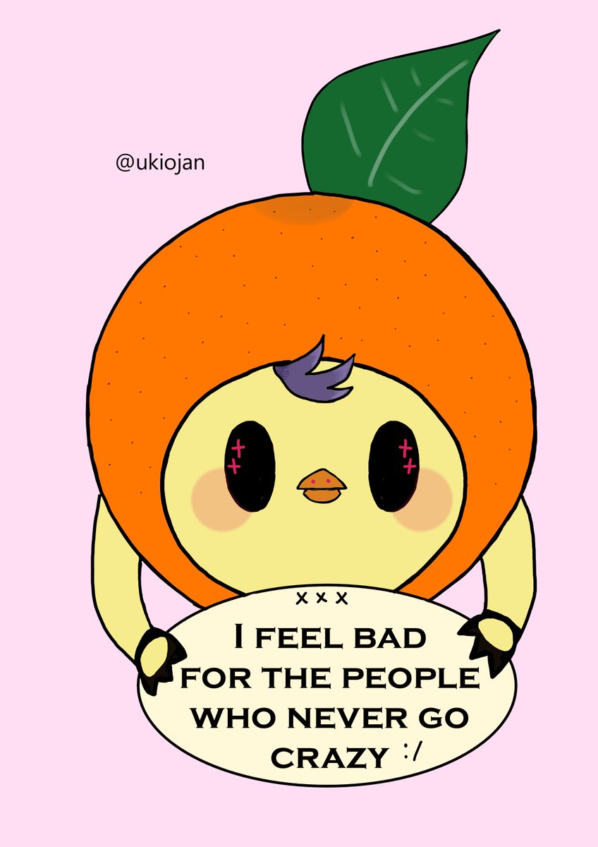 ukiochann's tweet photo. #OrangeDuck
Craziness is normal I guess :,)

#art #artist #quotesdaily #cute #bff #human #love https://t.co/fOOGhlXVRZ