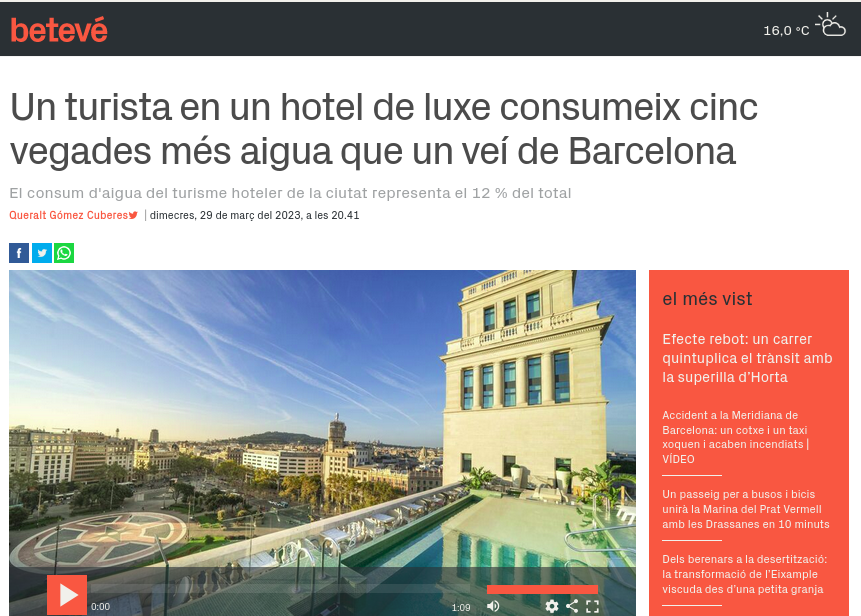 Turisme de luxe, de qualitat, cultural: arguments del sector per despistar i augmentar beneficis privats...
... però significa multiplicar els perjudicis públics, l'espoli
L'única opció realista de futur passa pel #DecreixementTurístic
#EmergènciaClimàtica
beteve.cat/economia/turis…