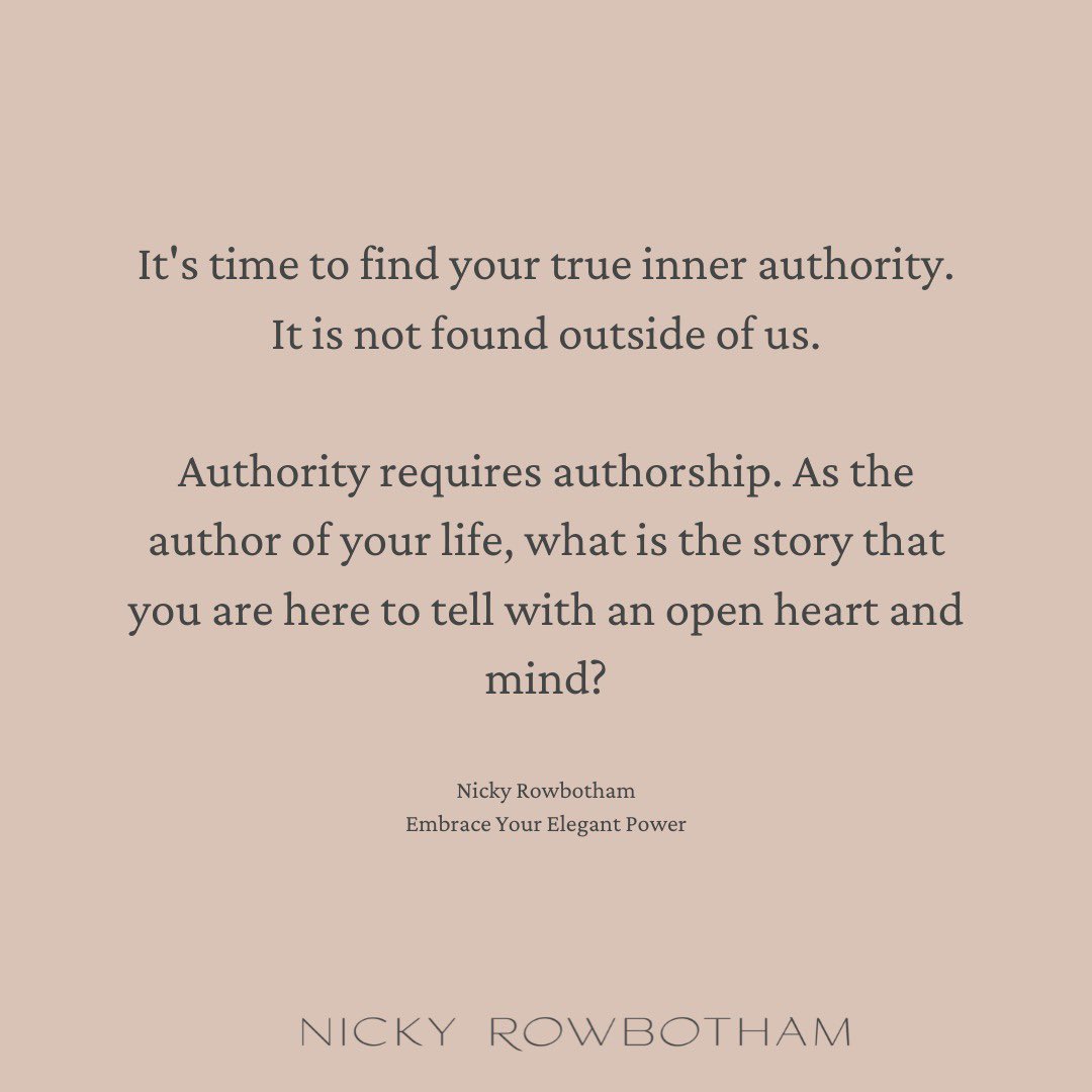 NickyRowbotham's tweet photo. It's time to find your true inner authority.
It is not found outside of us.
Authority requires authorship. As the author of your life, what is the story that you are here to tell with an open heart and mind? https://t.co/238hkeyAuz