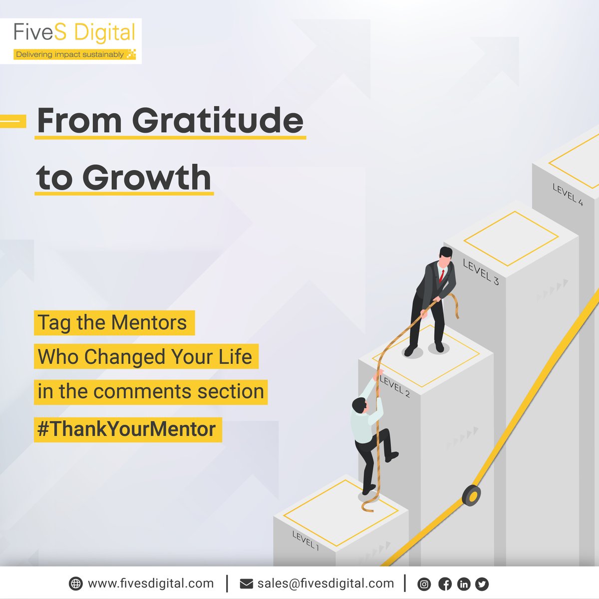 Tag the mentors who changed you life in the comments section

#ThankYourMentor #career #boss #growth #help #success #BestBoss #Boss #MyCompany #BestPlacetowork #leadership #FiveSDigital #digitization