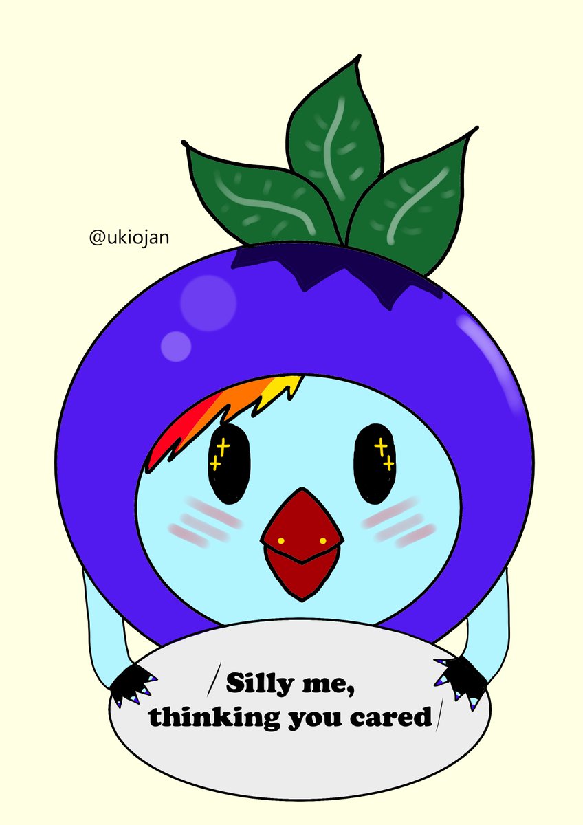 ukiochann's tweet photo. #BlueberryBird
🐦: Don't take people too serious some of them are joke anyway.

#art #artist #quotesdaily #cute #birds #human #love https://t.co/Hvj6WtEdyL