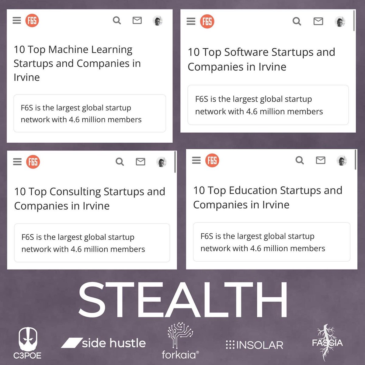 STEALTHVC1000's tweet photo. Exciting news! Our portfolio companies named best in software, consulting, ML &amp; education in Irvine. AI tech is driving solutions to global issues &amp; improving human lives. We’re committed to leading the way in industry transformation for a better future #AI #vc #future https://t.co/fyV4hG0EdZ