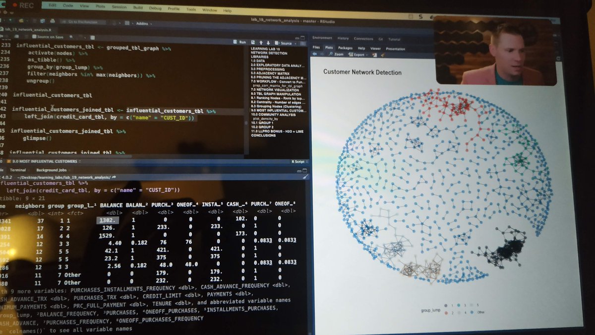 leonardohansa's tweet image. Muy chulo el webinar de @mdancho84 sobre análisis de comunidades con #tidygraph y #ggraph

Muy recomendable para los que seguimos usando k-means. 

Las librerías, un trabajo de @thomasp85 

#rstatsES