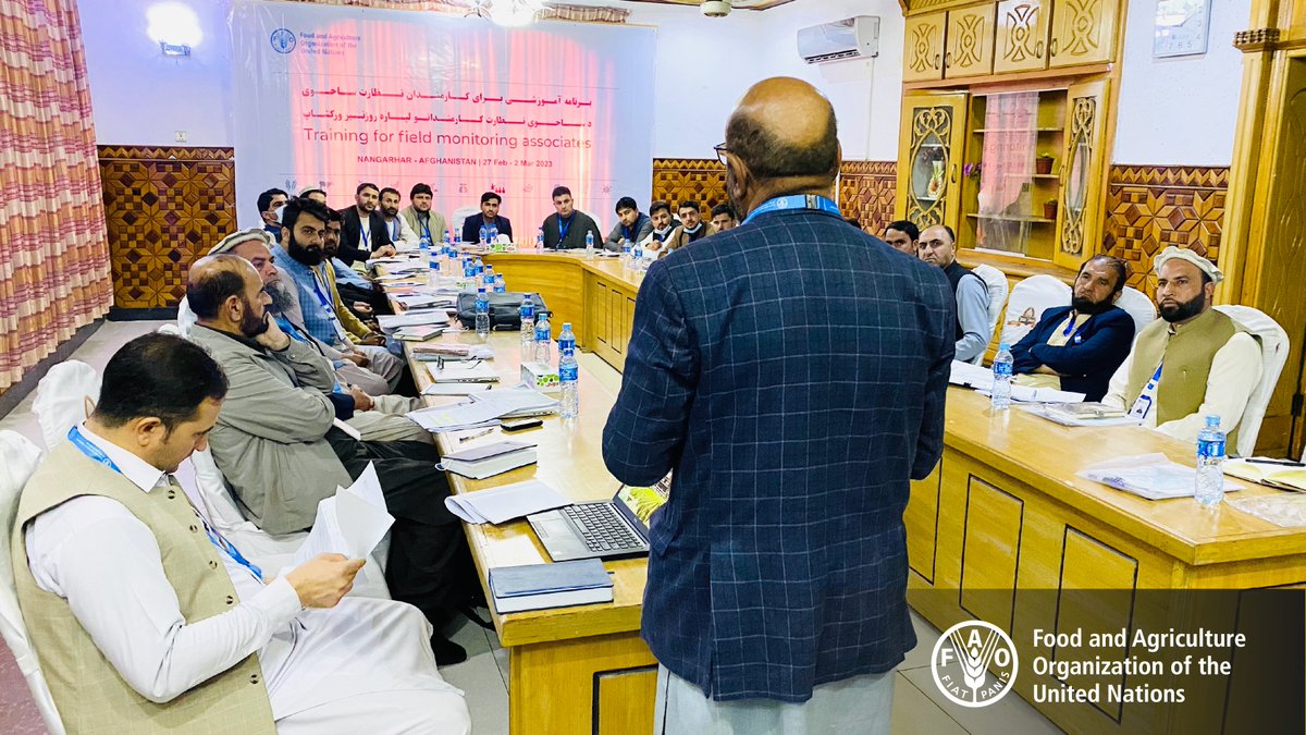 FAOAfghanistan's tweet photo. Effective monitoring ensures successful &amp; timely project implementation, especially in emergency settings.

We trained 25 Field Monitoring Associates from 7 provinces in Jalalabad on FAO programmes &amp; data collection to perform real-time monitoring of our implementation progress. https://t.co/0tuaGFL0Lo