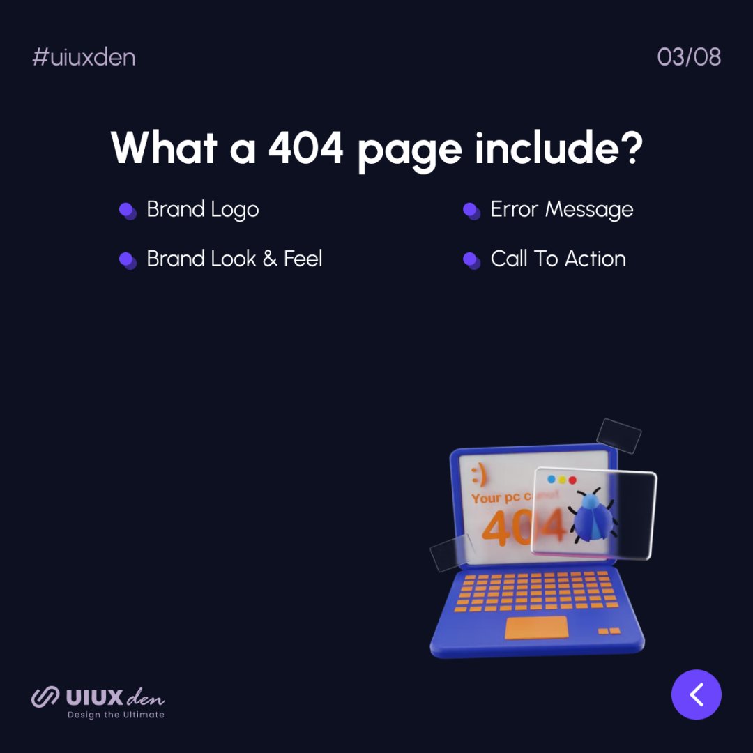 UiUxDen's tweet photo. Error 404 pages don't have to be boring!

Check out some of the best examples of error pages done well.

Follow @UiUxDen for more info!

#ERROR404 #LandingPage #websitedesign #Designers #animation #art #branding #GraphicDesign #graphicart #userexperience #uiux #uidesign #uiuxden https://t.co/fY1fcvrXHQ