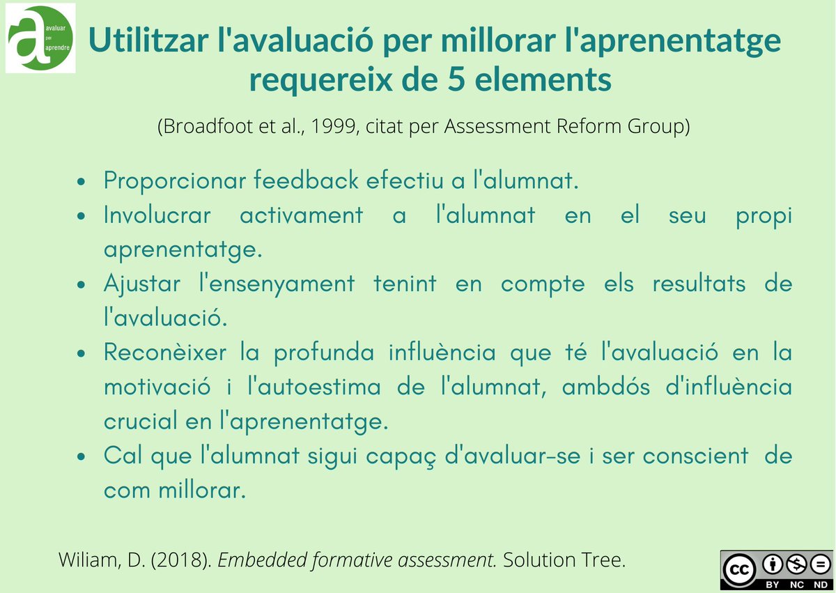 5⃣ Elements de l'avaluació per a la millora de l'aprenentatge