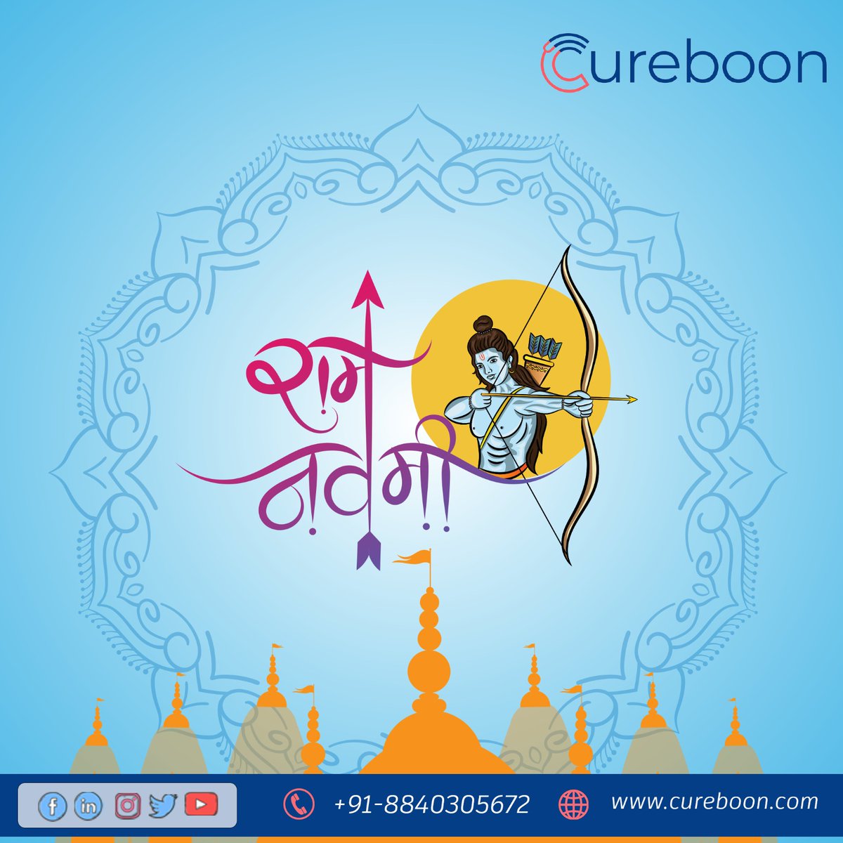 Cureboon1's tweet photo. On this holy occasion of Ram Navami, I wish that the blessings of Lord Ram are with you and your family. May your heart and home be filled with happiness, peace and prosperity. Happy Ram Navami
.
.
.
#happyramnavami #RamNavami  #LordRama #FestiveGreetings #Celebration #cureboon https://t.co/7B0BzdKQ6N