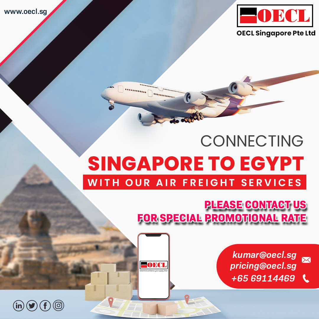 oeclsg's tweet photo. Move your goods to #egypt from #singapore.
We offer the best Air Freight Services at special prices for you.

#supplychainmanagement #cargo #export #trucking #transportation #logistics #supplychain #shipping #freight #freightforwarding #airfreight #transport #experience https://t.co/DhdoXnwTr2