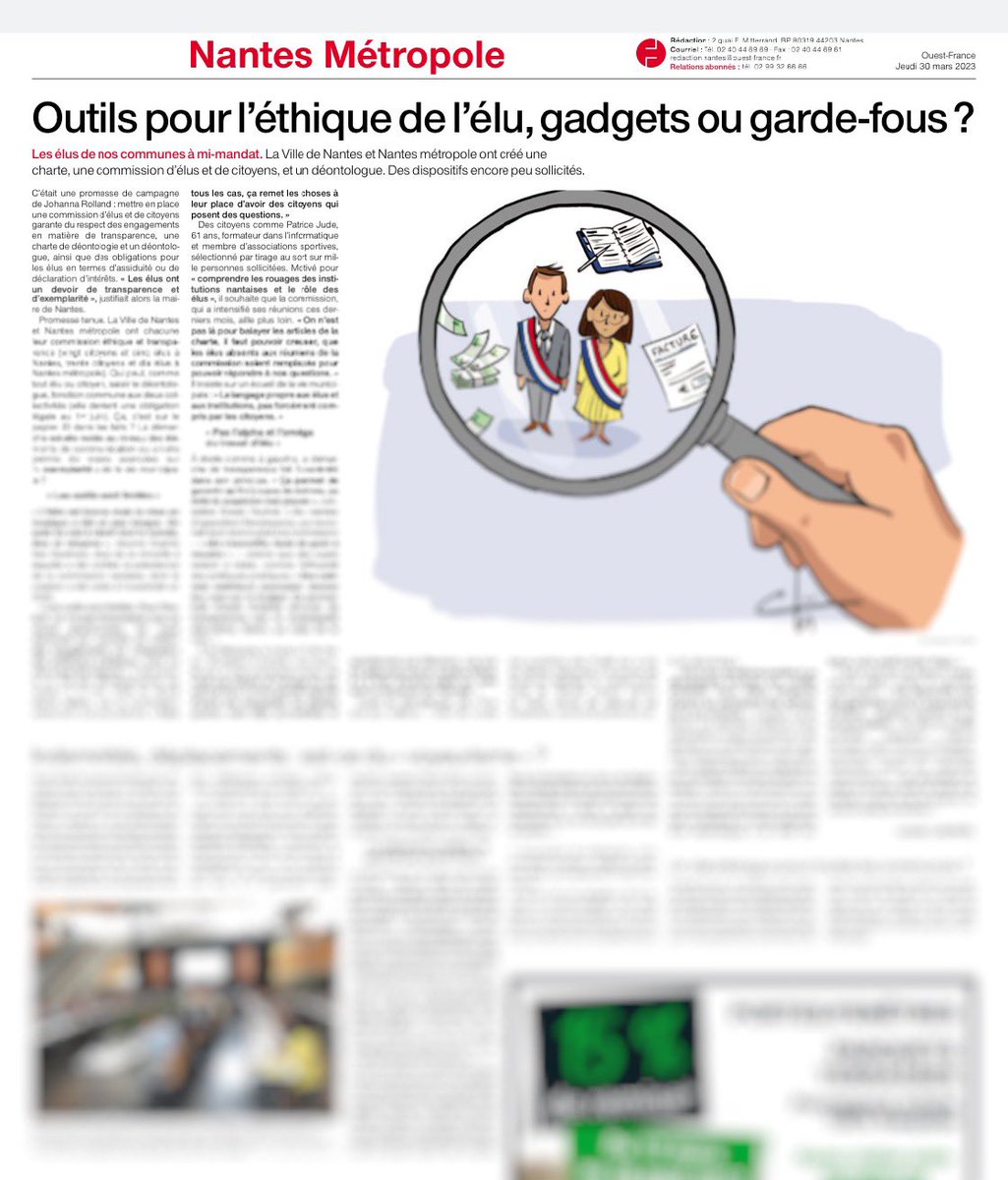 r4622t's tweet photo. 🚨 Déontologie : les élus EELV pointés du doigt à Nantes. @ElusEcoloNantes

« Le déontologue vient de rendre son 4e avis. Il concerne les absences répétées au conseil municipal de l’elu @florianteuff suivies de retenues sur indemnités, comme le prévoit la charte de déontologie. » https://t.co/9e8eqDRpph