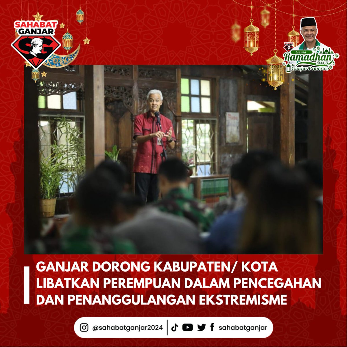 Gubernur Jawa Tengah Ganjar Pranowo mendorong pemerintah kabupaten/ kota membuat peraturan, tentang pencegahan dan penanggulangan ekstremisme berbasis kekerasan yang mengarah pada terorisme. 

#sahabatganjar #ganjarpranowo #ganjar