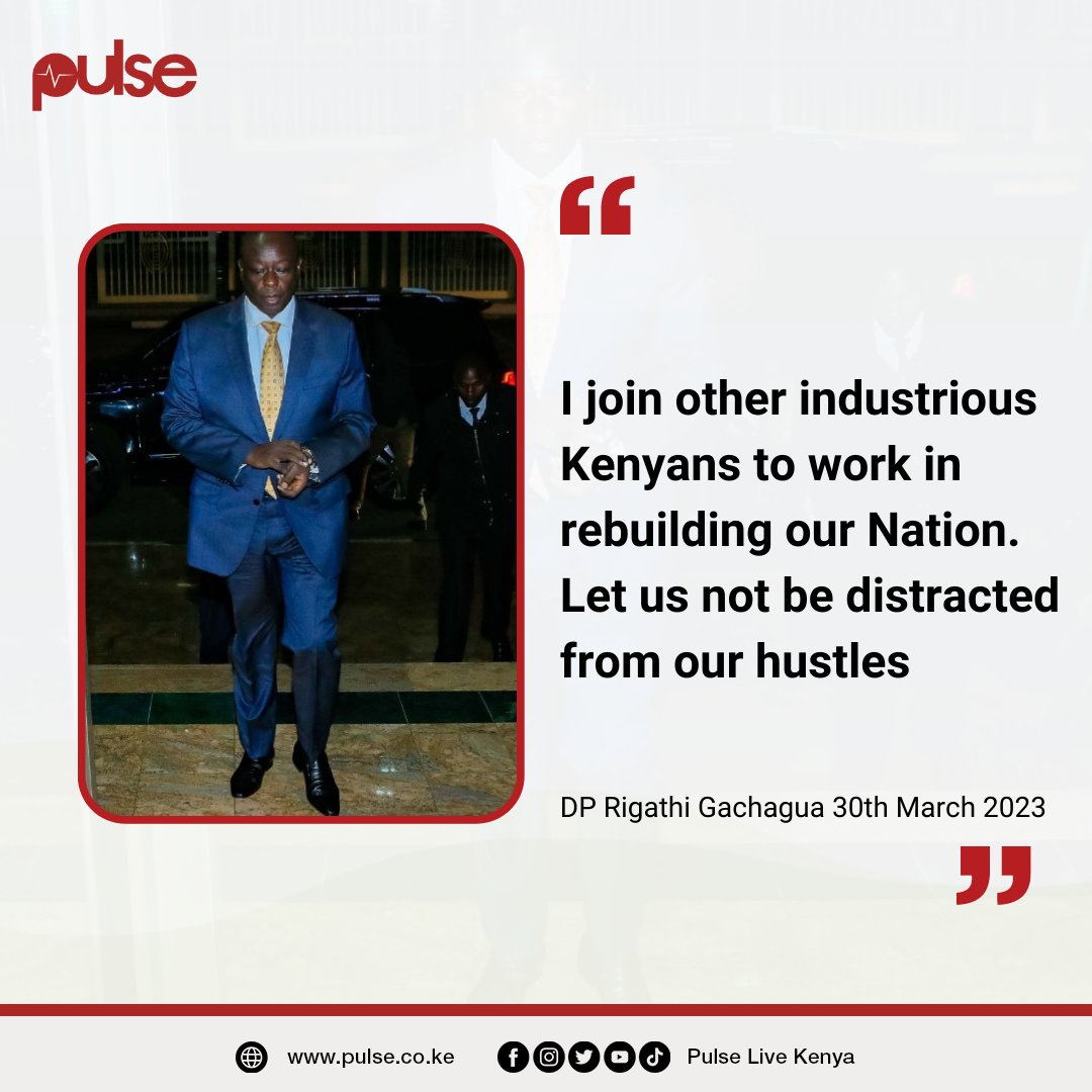 PulseLiveKenya's tweet photo. With a time check of 5:30am, D.P Rigathi Gachagua said Kenya is a working Nation and termed Thursday morning as very early and bright, like any other day of work.

#PulseNews https://t.co/lJ15QTInc5