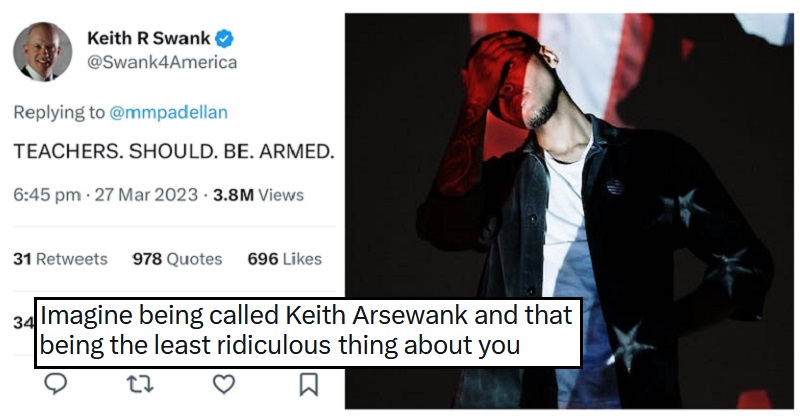 A gun lobbyist’s oddly apt name saw him dubbed ‘Keith Arsewank’ on British and Irish Twitter – 14 best takedowns.
thepoke.co.uk/2023/03/30/kei…